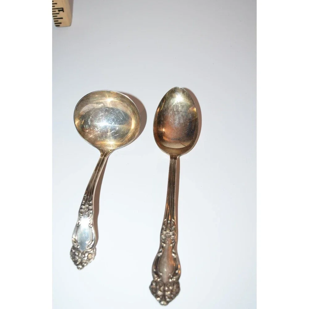 Reed & Barton‎ Festivity Tiger Lilly Gravy Ladle & serving spoon need cleaned